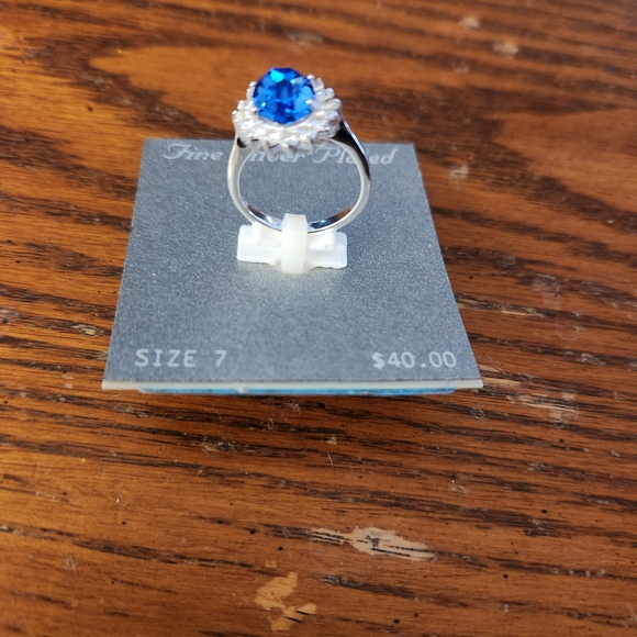 Kohl's Silver Ring with Blue Gemstone - Picture 2 of 4